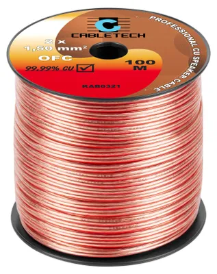 Lautsprecherkabel Cabletech OFC, 2 x 1,5 mm², auf Rolle