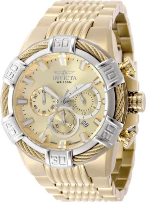 Produktbild von Invicta Bolt 49906 Herren Uhr - Quartz Bewegung - Edelstahl mit Golden Zifferblatt - 51 mm