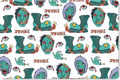 Produktbild von MuchoWow® Schreibtischunterlage Teenager - Zombie - Schuhe 60x40 cm - XXL Mauspad - Großes Mauspad