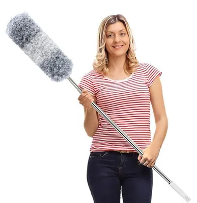 Produktbild von Staubwedel Teleskopstange Mikrofaser - 254 cm - Biegbar