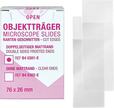 Produktbild von Auslaufartikel: Mediware ECO-Objektträger - 50 Stück - doppelter Mattrand