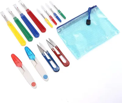 Produktbild von Nahttrenner-Set, tragbar und langlebig, 12-teiliges Scheren-Set mit Kunststoffgriff