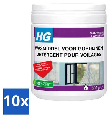 Produktbild von 10 x HG Gardinenwaschmittel 500 g - Vorteilspackung - 10 Stücke
