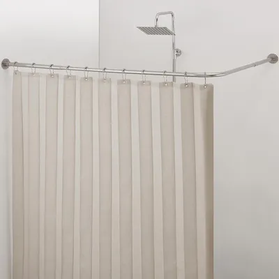 Zdjęcie produktu dla Szyna prysznicowa w kształcie litery L - zakrzywiona szyna do łazienki - 1 sztuka - stal szczotkowana - 99-175 cm x 139-216 cm