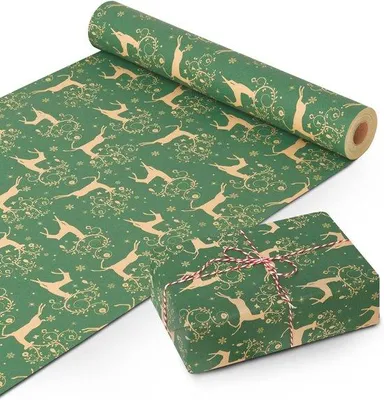 Produktbild von Famanu Geschenkpapier Umweltfreundlich - Kraftpapier für Geschenke und Bastelprojekte - 44,5 cm x 25 m