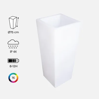 Immagine prodotto di Vaso luminoso LED colore bianco con batteria ricaricabile, Multicolore