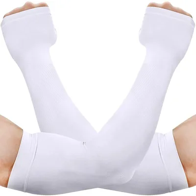 Produktbild von Kühlende Arm Sleeves mit Daumenloch, UV-Schutz UPF 50, 1 Paar Weiß