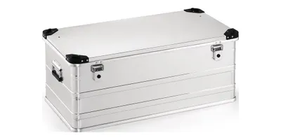 Image de Caisse en aluminium L902xl495xH380mm 140 l avec fermeture à clapet et coins de gerbage