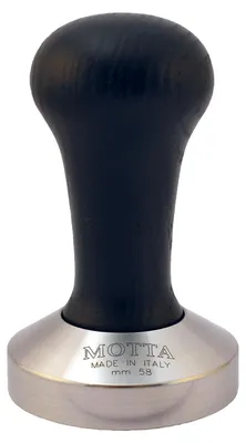 Produktbild von Motta Profi-Tamper aus Holz, schwarz Convex-Fläche, Barista Zubehör ø 58 mm