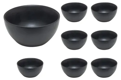 Produktbild von Dipschalen - Ø 9,5 cm - Schwarz matt - Steingut - 8er Set