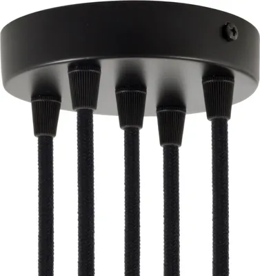 Immagine prodotto di Creative-Cables Kit rosone cilindrico in Metallo a 5 Fori - Conico, Nero