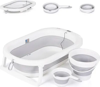 Obrázek produktu pro Chipolino dětská vanička Spa skládací, kbelík, oplachovací kelímek, integrovaný teploměr šedý