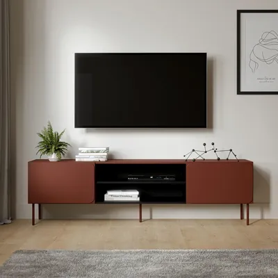 Immagine prodotto di Cesara - Mobile Porta tv, 200x42x57h cm Marrone Terracotta, un Ripiano