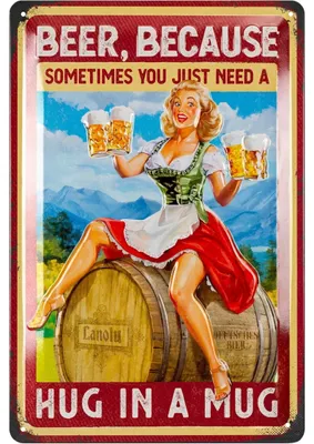 Produktbild von LANOLU Blechschilder retro MANCHMAL BRAUCHST DU BIER Geschenke für Bierliebhaber, Blechschild Bier, Biertrinker Geschenk 20x30cm