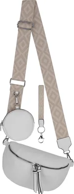 Produktbild von Bauchtasche Crossbody-Bag Umhängetasche Kunstleder Italy-Design WHITE (53167)