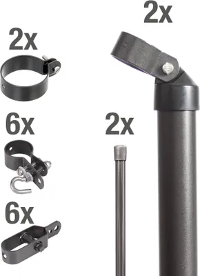 Produktbild von Alberts Zauneck-Set für Mahschendrahtzaun mit Bodenhülsen, Höhe 80 cm, anthrazit-metallic