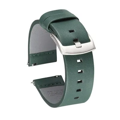 Produktbild von BStrap Fine Leather Armband für Garmin Vivoactive 5, green