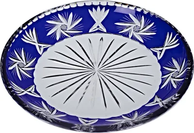 Produktbild von Schale Schleuderstern 29 cm, blau, aus Bleikristall