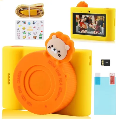 Produktbild von Kinderkamera 48MP 1080P HD Videokamera Kinder Selfie Kamera Touchscreen Kamera Kinder Camcorder Spielzeugkamera, WiFi DigitalKamera Fotokamera mit 32G