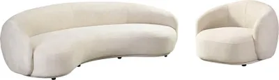 Immagine prodotto di Home Deluxe Set da salotto CASARA - Beige I Divano, Poltrona, Confortevole, Moderno, Funzione letto, Divano ad angolo, Design fluttuante, Elegante, Moderno, Nobile, Premium, Alta qualità, Seduta profonda, Sottostruttura stabile