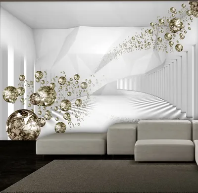 Produktbild von Fototapete selbstklebend 3d Effekt 343x256 cm Tapete Wandtapete Wandbilder Klebefolie Dekofolie Tapetenfolie Wand Dekoration Wohnzimmer - Geometrisch Abstrakt a-A-0188-a-b