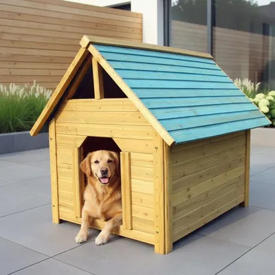 Produktbild von Mucola Hundehütte Outdoor 95CM wetterfest Hundekäfig Holz Hundehaus Haustierhütte Hundehöhle