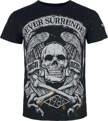 Produktbild von Rock Rebel by EMP Herren schwarzes T-Shirt mit Skull Print L