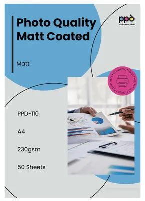 Produktbild von PPD 50 x A4 Inkjet Premium Fotopapier 230g Matt Einseitig für alle Tintenstrahldrucker PPD-110-50
