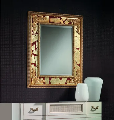 Image de Miroir classique de designer Miroir mural baroque rococo 93x153cm cadre en bois Nouveau