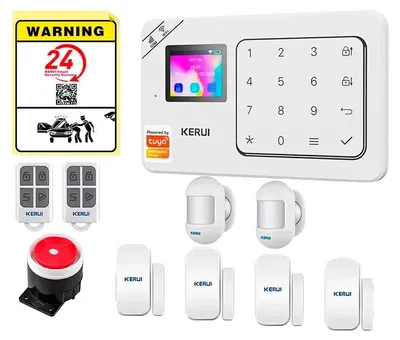 Produktbild von Sicherheitsalarmsystem, drahtlose Steuerung, mobile Benachrichtigungen, KIT 3, EU-Stecker-b