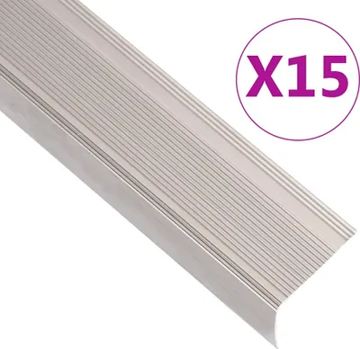 Produktbild von Treppenkantenprofile L-Form 15 Stk. Aluminium 90cm Champagner