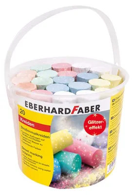 Produktbild von Eberhard Faber 526520 - Straßenmalkreide GLITZER - Effekt, 20er Eimer