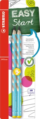 Produktbild von Ergonomischer Dreikant-Bleistift für Linkshänder - STABILO EASYgraph in blau - 2er Pack - Härtegrad HB