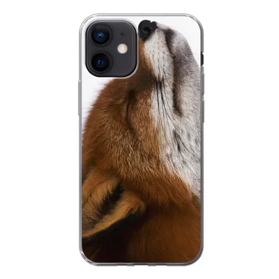 Produktbild von MuchoWow® Handyhülle Schutzhülle Hülle für iPhone 12 Fuchs - Nase - Weiß Silikon Softcase Handy Hülle - Schutzhülle