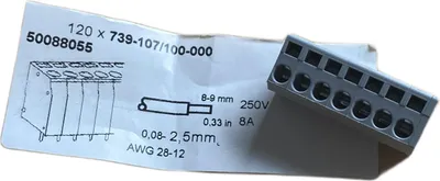 Produktbild von 739-107/100-000 WAGO Federzugklemme 2,5mm² Rastermaß 5mm 7-Polig grau #730100