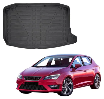 Produktbild von SCOUTT | Kofferraumwanne Laderaumwanne Kompatibel mit Seat Leon Hatchback ab 2021, mit Hoher Rand, Kofferraum-Schutzmatte, Geriffelt, Aufrollbar, Schwarz