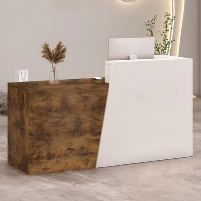 Obrázok produktu pre Pult s zásuvkou a odkladacími priehradkami, rozmer 90x42x100 cm, farba: biela + drevo s povrchovou úpravou