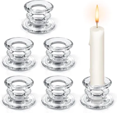 Immagine prodotto di 6 candelabri in vetro (trasparente)