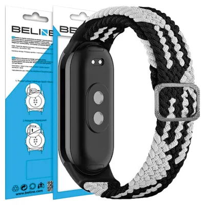 Produktbild von Beline Mi Band 9/8 Textilarmband Schwarz/Weiß