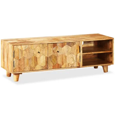 Image de vidaXL Armoire TV en bois massif de manguier 118x35x40 cm