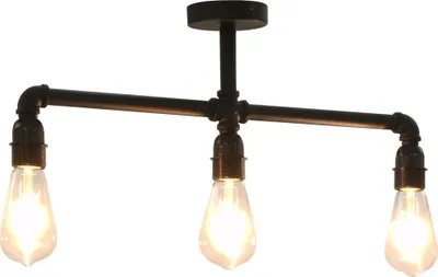 Image de Plafonnier Noir 3 ampoules E27