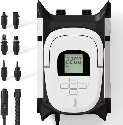 Obrázok produktu pre Vzduchová pumpa pre SUP, kajak a nafukovačku – elektrická vysokotlaková pumpa 12 V – prenosná – rýchle nafúknutie – DC pripojenie do auta – pre nafukovacie stany