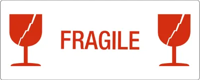 Produktbild von rillprint Hinweisetiketten "FRAGILE" 500 Etiketten 150 x 60 mm