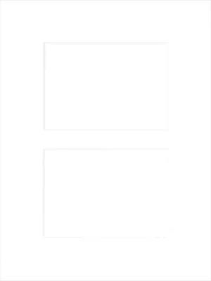 Produktbild von nielsen Passepartout Premium 2,5 mm, Außenformat 30x40 cm für 2 Bilder 13x18 cm, hellweiß