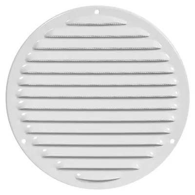 Produktbild von Europlast MR160 rundes Metall-Lüftungsgitter Ø 160 mm, Insektenschutz, weiß