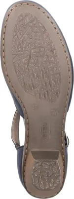 Produktbild von Rieker Damen Pumps Leder T-Riemen T-Strap Blockabsatz 41787, Größe:40 EU, Farbe:Blau