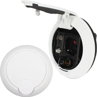 Obrázek produktu pro FAP Orus multifunkční venkovní zásuvka Zásuvka pro markýzu 220V 230V Satelitní anténa 12 V IP44 bílá