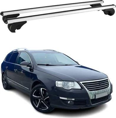 Image de Barres de toit Transversales pour VW Passat B6 Variant 2005-2010 Alu Argent