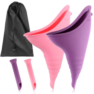Urinella für Frauen, 2 Stück, Silikon, tragbar, für Camping & Reisen