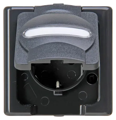 Obrázek produktu pro KOPP zásuvka 1f anth glz BLUEELECTRIC AP horiz
